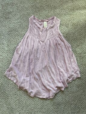 Free People We The Free Swing Tank Top Linen Cotton Small Pink Purple